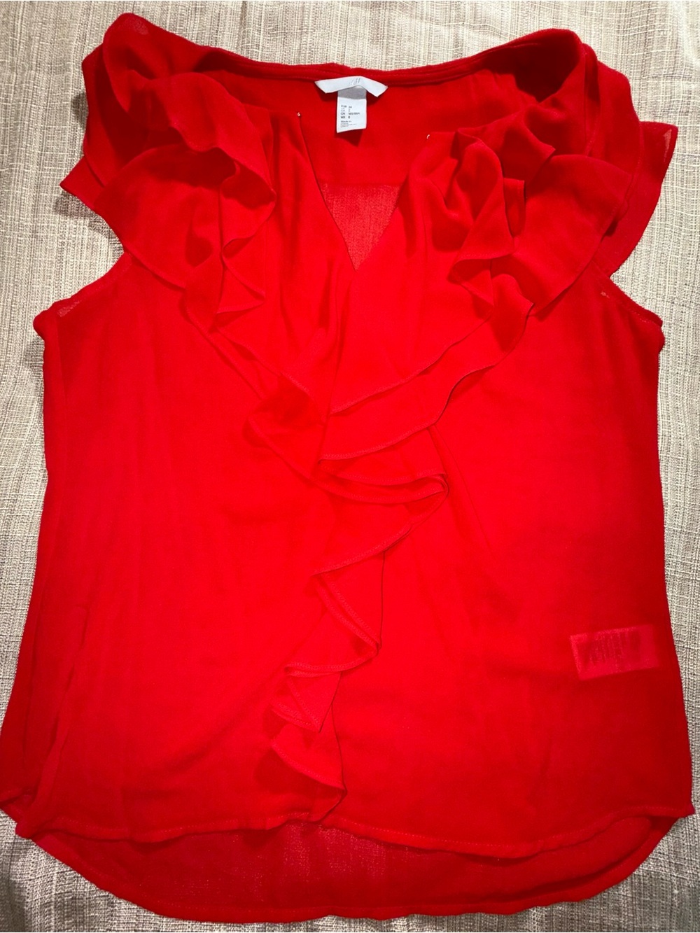 H&M Red Ruffle V-Neck Camisole